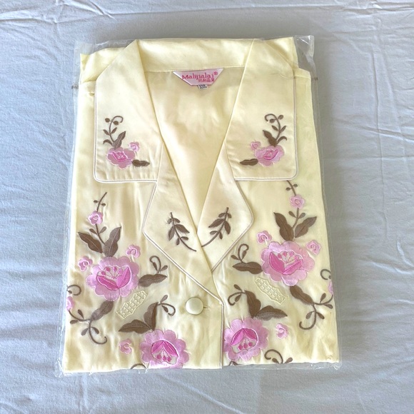 Intimates & Sleepwear Creamy Embroidered Silk Pajama Set Poshmark